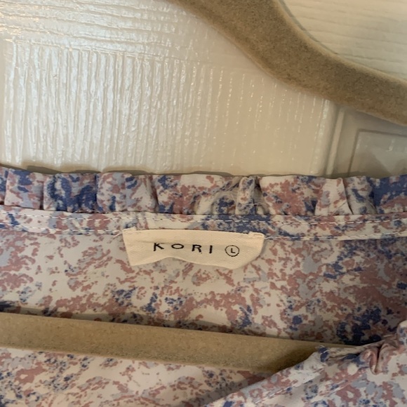 Kori Blue and Pink Floral Blouse - Picture 3 of 6